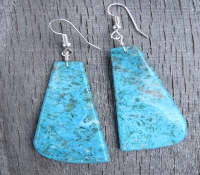 Turquoise Slab Earrings - Kingman Large D